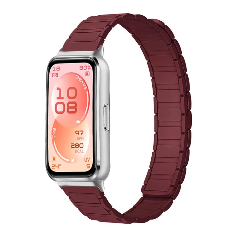 For Huawei Band 11 / Band 11 Pro Tri-beads I-shaped Slim Magnetic Silicone Watch Band