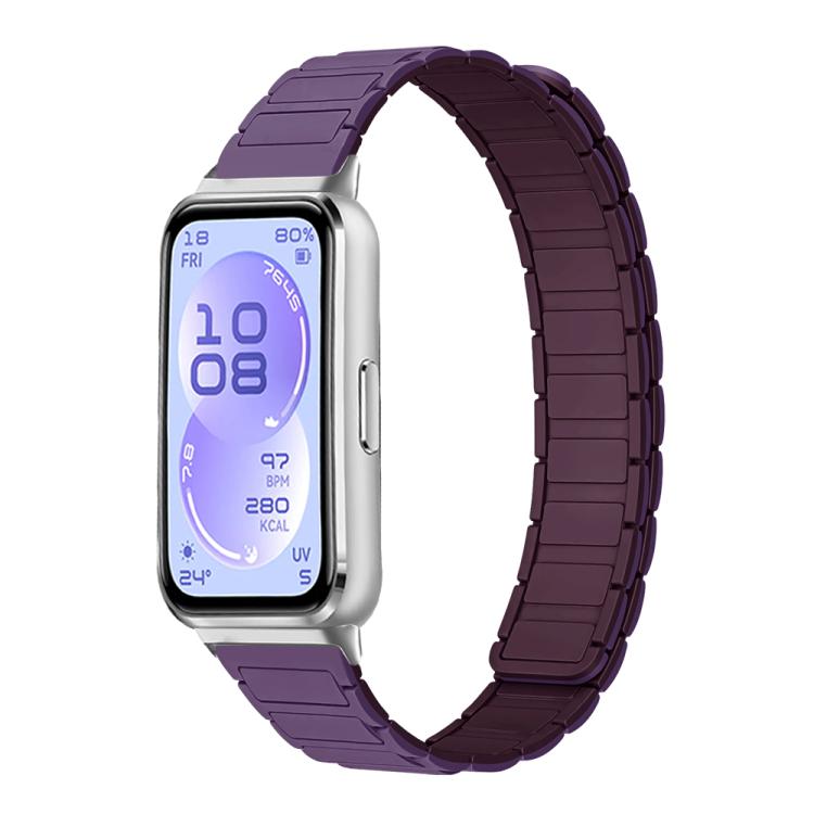 For Huawei Band 11 / Band 11 Pro Tri-beads I-shaped Slim Magnetic Silicone Watch Band