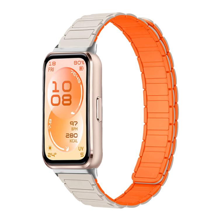 For Huawei Band 11 / Band 11 Pro Tri-beads I-shaped Slim Magnetic Silicone Watch Band