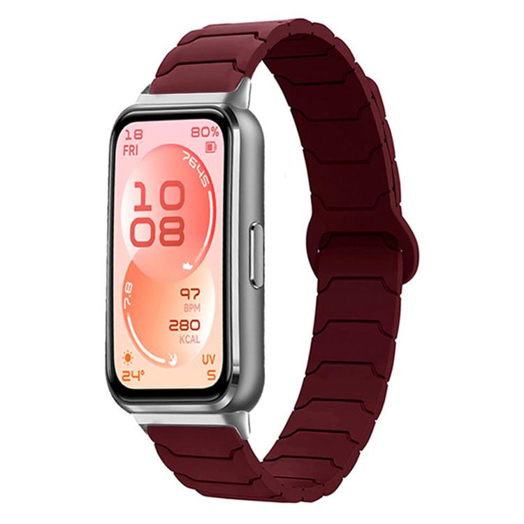 For Huawei Band 11 / Band 11 Pro Armor Texture Magnetic Silicone Watch Band