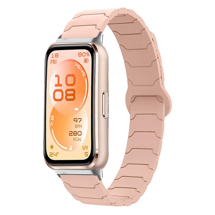 For Huawei Band 11 / Band 11 Pro Armor Texture Magnetic Silicone Watch Band