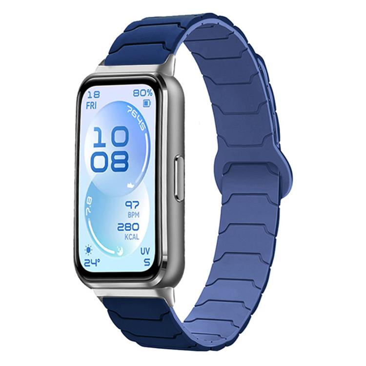 For Huawei Band 11 / Band 11 Pro Armor Texture Magnetic Silicone Watch Band