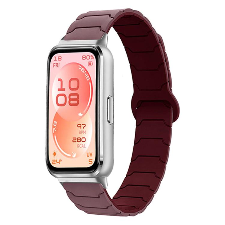 For Huawei Band 11 / Band 11 Pro Armor Texture Magnetic Silicone Watch Band