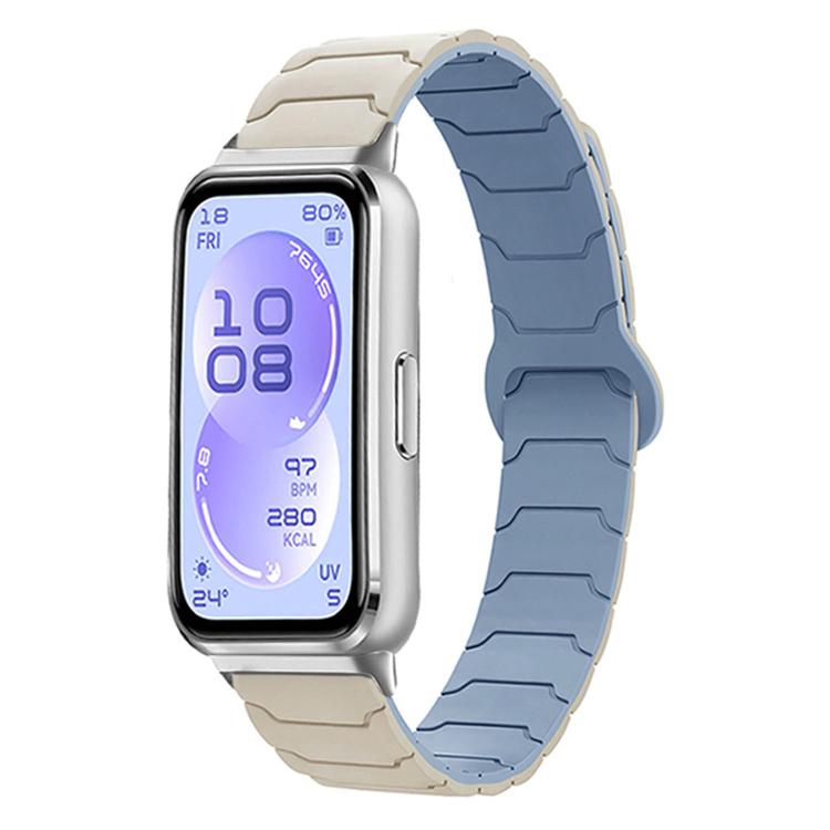 For Huawei Band 11 / Band 11 Pro Armor Texture Magnetic Silicone Watch Band