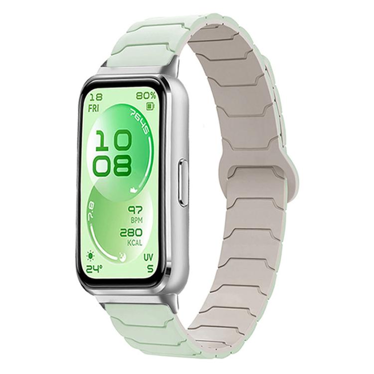 For Huawei Band 11 / Band 11 Pro Armor Texture Magnetic Silicone Watch Band
