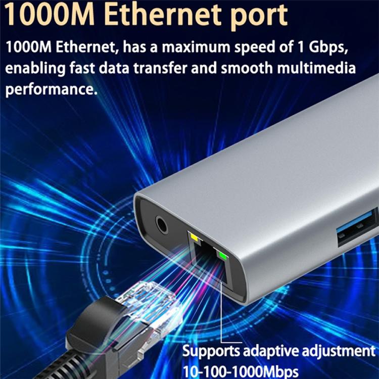 HC-84Q HD VGA RJ45 Ethernet Port Expansion Dock PD 60W Charging 11 in 1 USB-C Hub