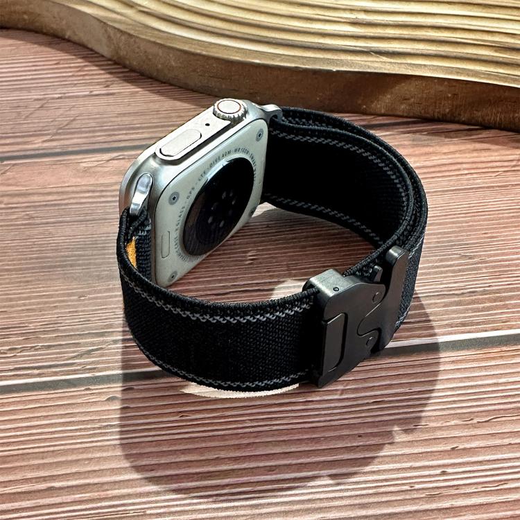 For Apple Watch 49mm / 46mm / 45mm / 44mm Reflective Umbrella Buckle Woven Nylon Watch Band