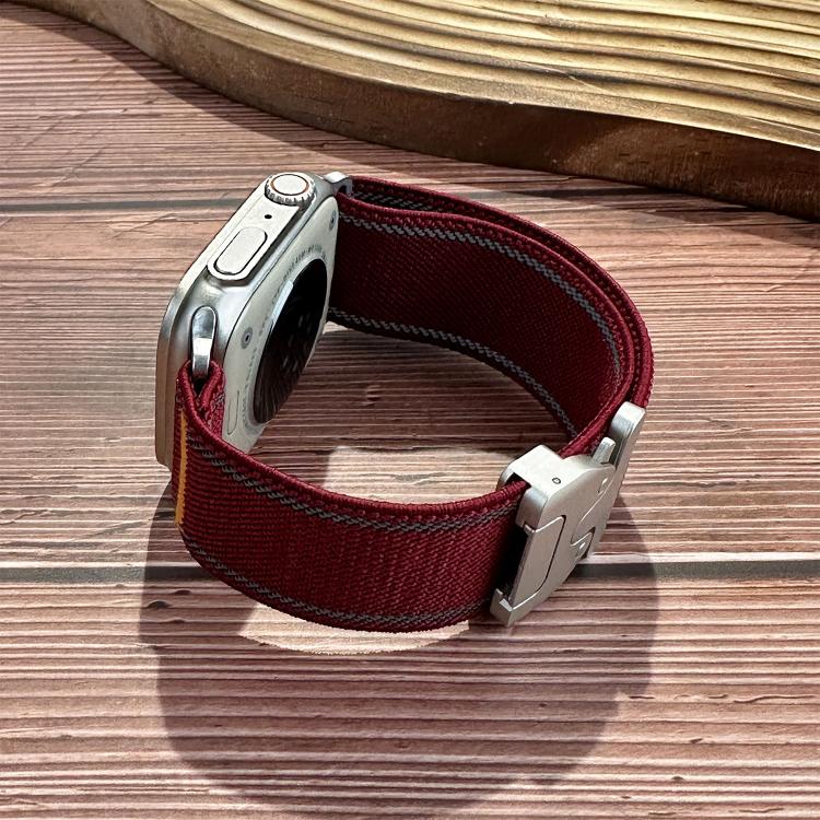 For Apple Watch 49mm / 46mm / 45mm / 44mm Reflective Umbrella Buckle Woven Nylon Watch Band