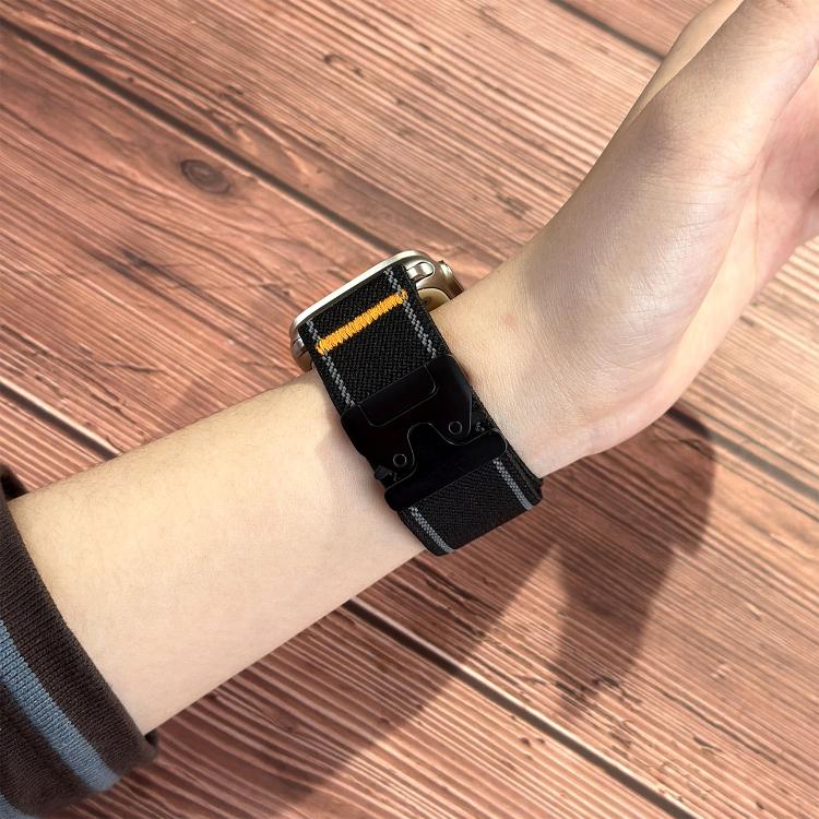 For Apple Watch 42mm / 41mm / 40mm / 38mm Reflective Umbrella Buckle Woven Nylon Watch Band