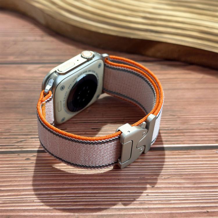For Apple Watch 42mm / 41mm / 40mm / 38mm Reflective Umbrella Buckle Woven Nylon Watch Band