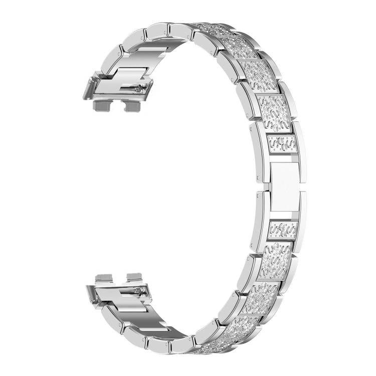 For Huawei Band 11 / Band 11 Pro Three Beads Full Diamond Metal Watch Band