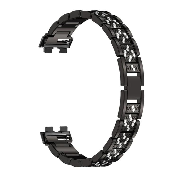 For Huawei Band 11 / Band 11 Pro Three Beads Full Diamond Metal Watch Band