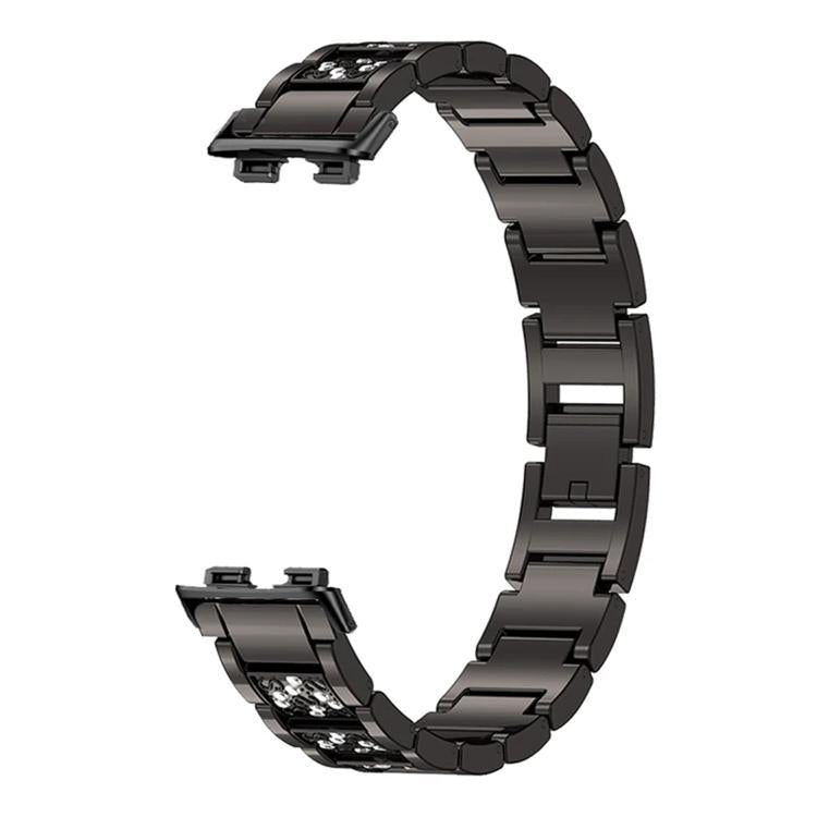 For Huawei Band 11 / Band 11 Pro Three Beads Full Diamond Metal Watch Band