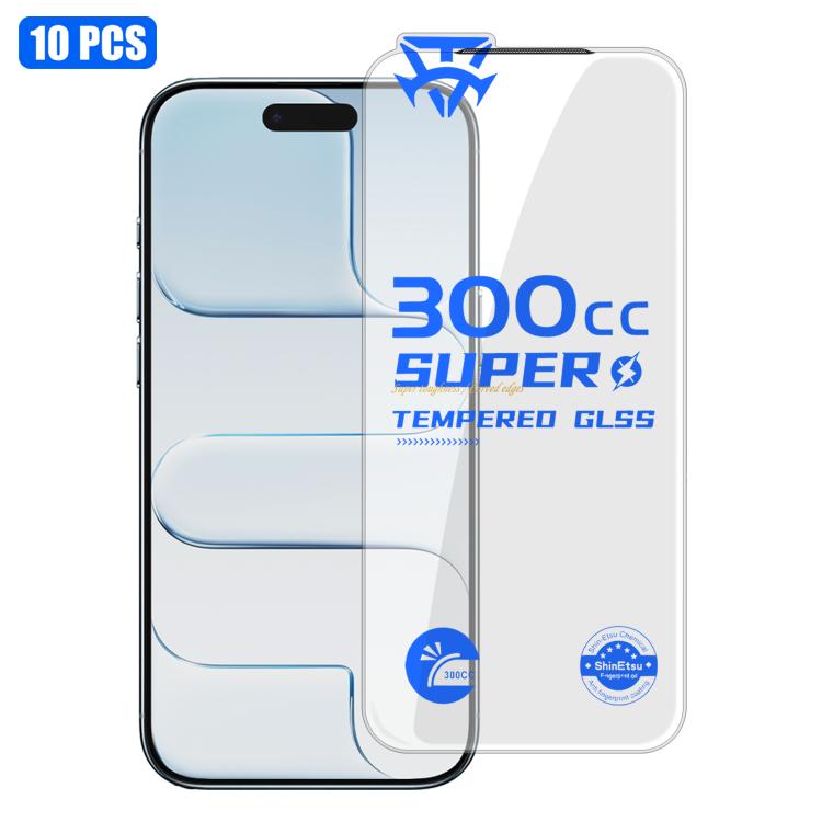 For iPhone Air 10pcs 300CC Large Arc Antistatic Corning Gorilla HD Tempered Glass Film