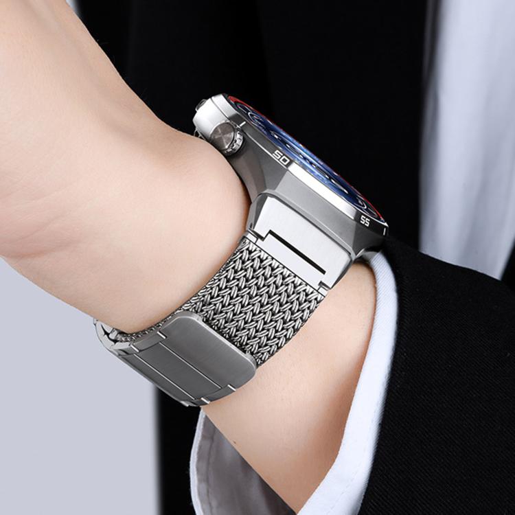 For Huawei Watch GT6 Pro Press Button Magnetic Clasp Chain Stainless Steel Watch Band