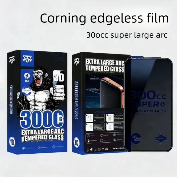 For iPhone 12 Pro 10pcs 300CC Large Arc Antistatic Corning Gorilla Privacy Tempered Glass Film