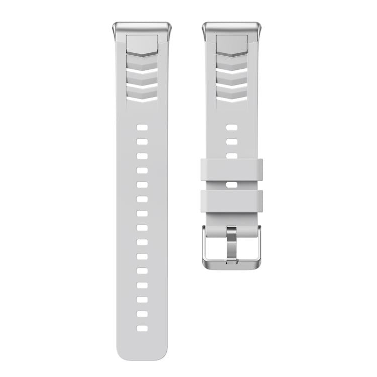 For Huawei Band 11 / Band 11 Pro Silver Pin Buckle Quick Release Metal Connector Silicone Watch Band
