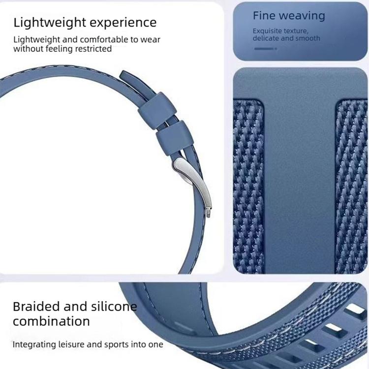 For OPPO Watch X3 Braid Nylon Hybrid Silicone Watch Band
