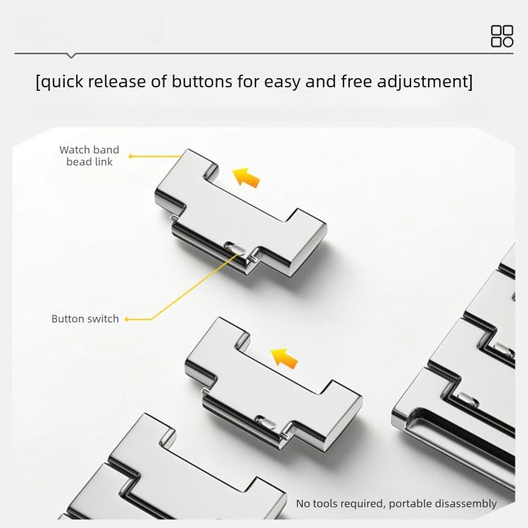 For OPPO Watch X3 Folding Buckle Three Beads Quick Release Titanium Metal Watch Band
