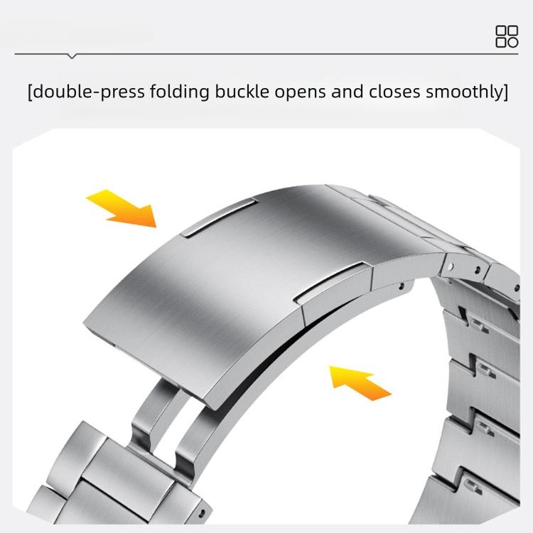 For OPPO Watch X3 Folding Buckle Three Beads Quick Release Titanium Metal Watch Band