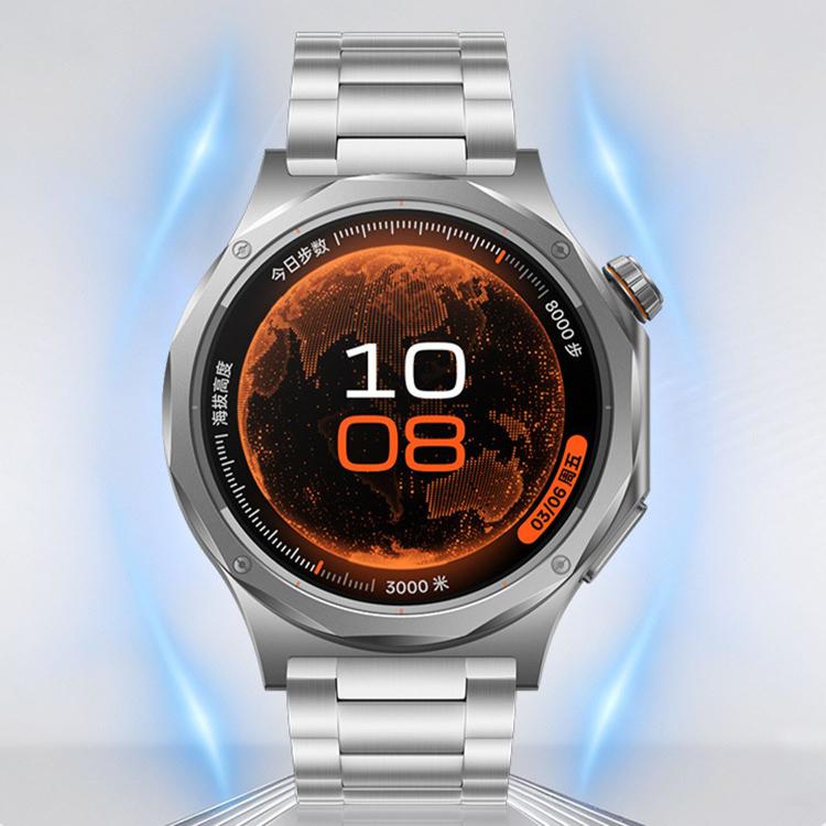 For OPPO Watch X3 Folding Buckle Three Beads Quick Release Titanium Metal Watch Band