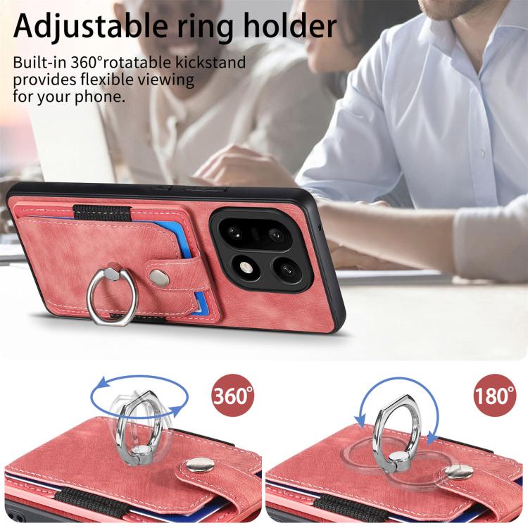 For OnePlus 15 Retro Skin-feel Ring Card Wallet Phone Case