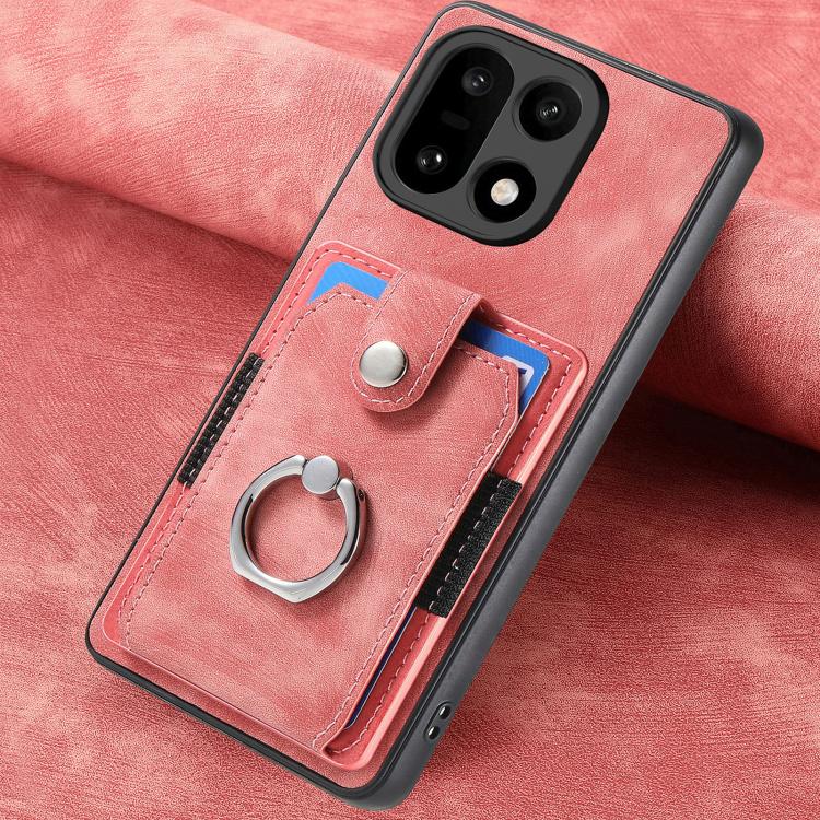 For OnePlus 15 Retro Skin-feel Ring Card Wallet Phone Case
