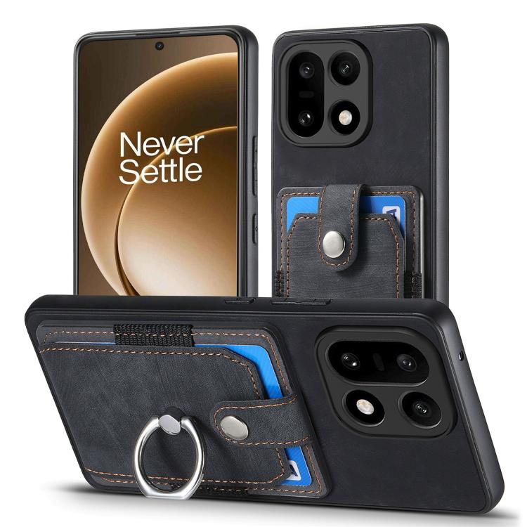 For OnePlus 15 Retro Skin-feel Ring Card Wallet Phone Case