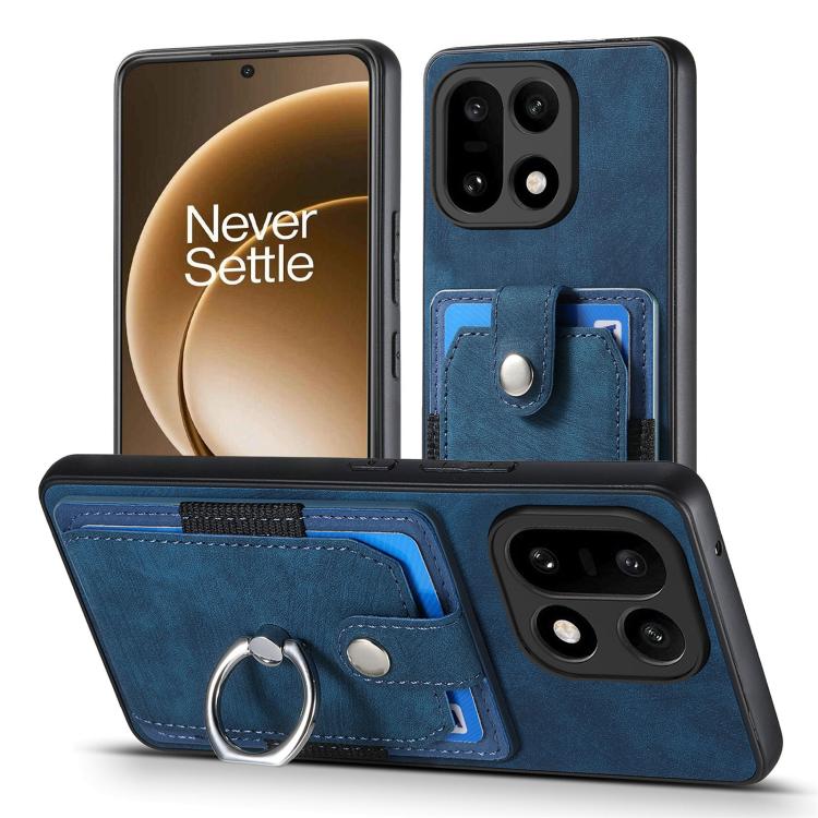 For OnePlus 15 Retro Skin-feel Ring Card Wallet Phone Case