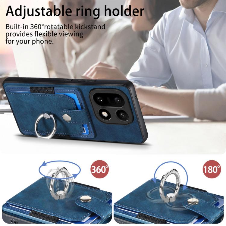 For OnePlus 15 Retro Skin-feel Ring Card Wallet Phone Case