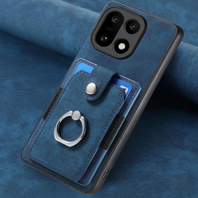 For OnePlus 15 Retro Skin-feel Ring Card Wallet Phone Case