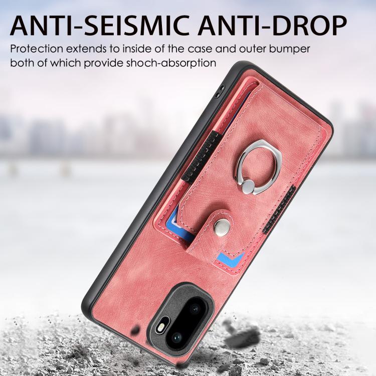 For OnePlus Ace 6 / 6T / 15R Retro Skin-feel Ring Card Wallet Phone Case