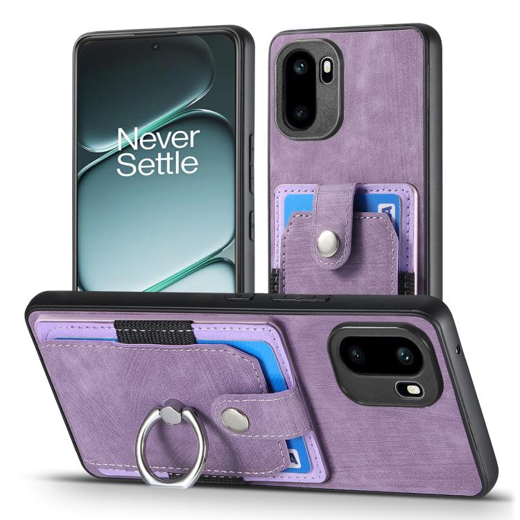 For OnePlus Ace 6 / 6T / 15R Retro Skin-feel Ring Card Wallet Phone Case