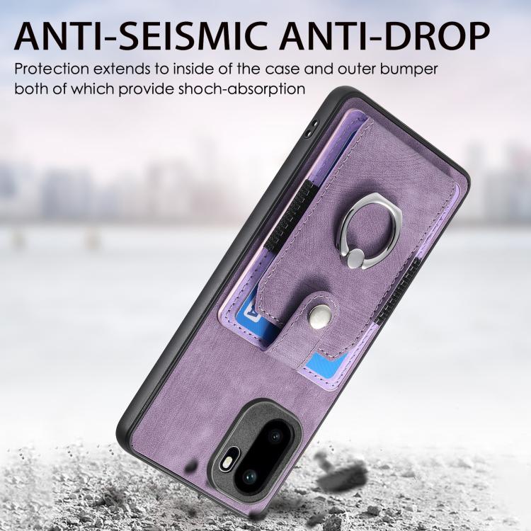 For OnePlus Ace 6 / 6T / 15R Retro Skin-feel Ring Card Wallet Phone Case