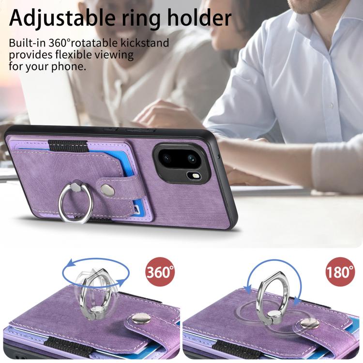 For OnePlus Ace 6 / 6T / 15R Retro Skin-feel Ring Card Wallet Phone Case