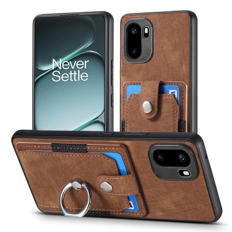 For OnePlus Ace 6 / 6T / 15R Retro Skin-feel Ring Card Wallet Phone Case
