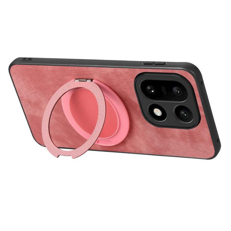 For OnePlus 15 Retro Leather Rotation Round Holder Phone Case