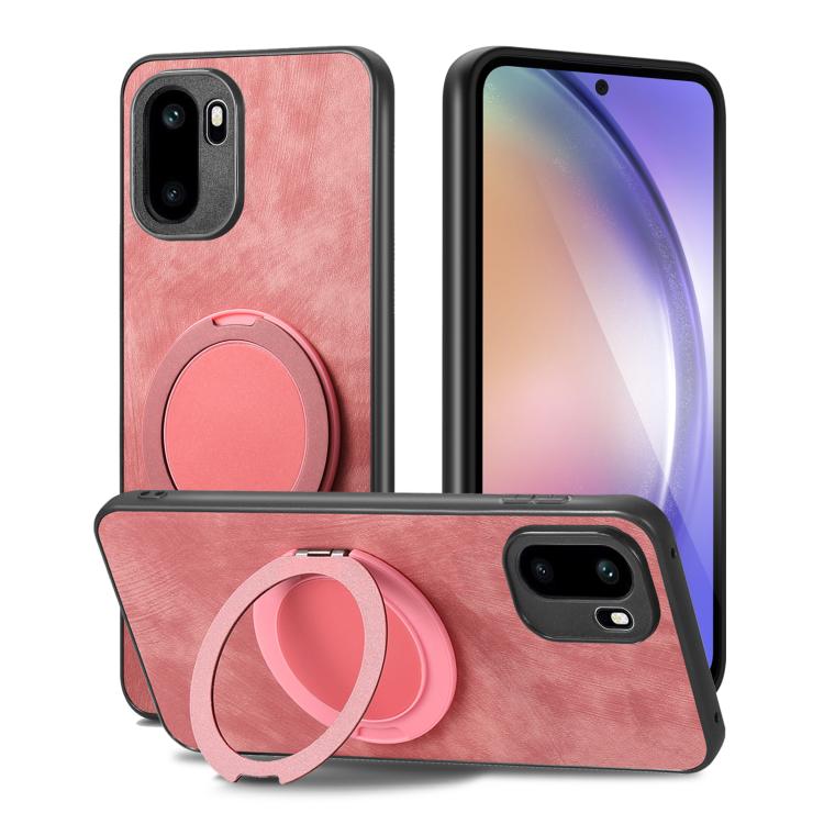 For OnePlus Ace 6 / 6T / 15R Retro Leather Rotation Round Holder Phone Case