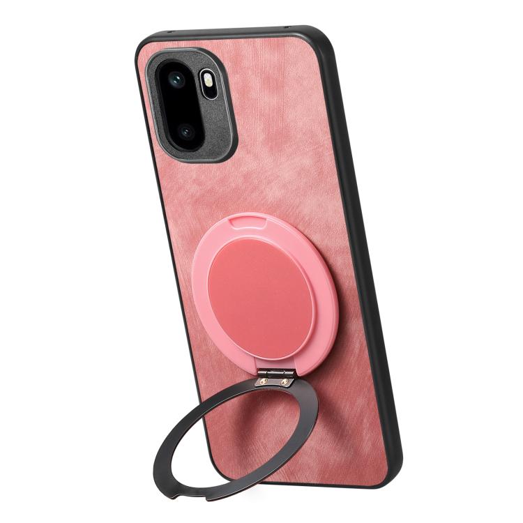 For OnePlus Ace 6 / 6T / 15R Retro Leather Rotation Round Holder Phone Case