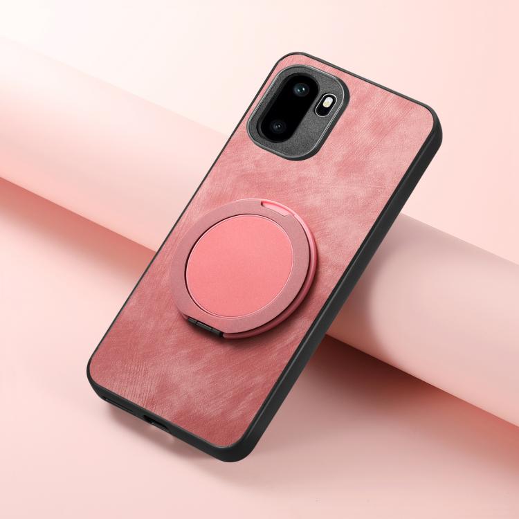 For OnePlus Ace 6 / 6T / 15R Retro Leather Rotation Round Holder Phone Case