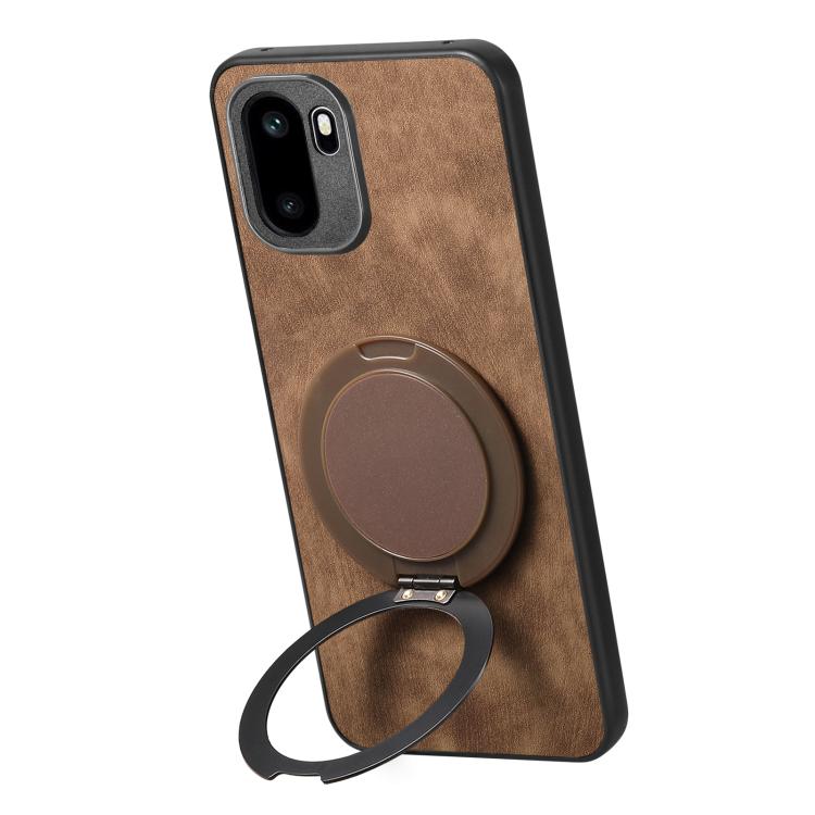 For OnePlus Ace 6 / 6T / 15R Retro Leather Rotation Round Holder Phone Case