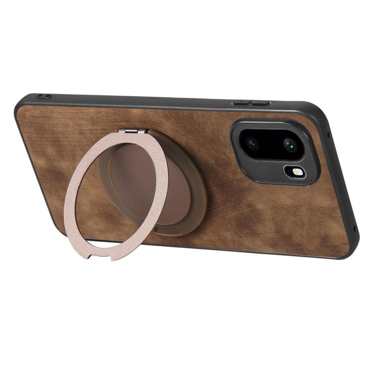 For OnePlus Ace 6 / 6T / 15R Retro Leather Rotation Round Holder Phone Case