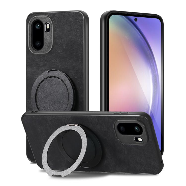 For OnePlus Ace 6 / 6T / 15R Retro Leather Rotation Round Holder Phone Case