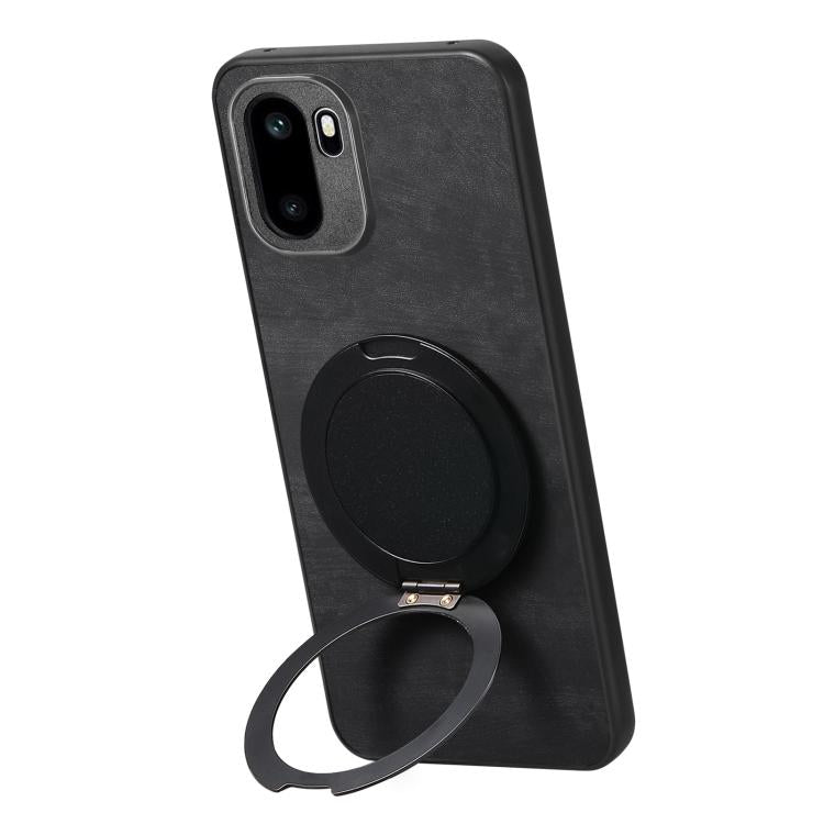For OnePlus Ace 6 / 6T / 15R Retro Leather Rotation Round Holder Phone Case