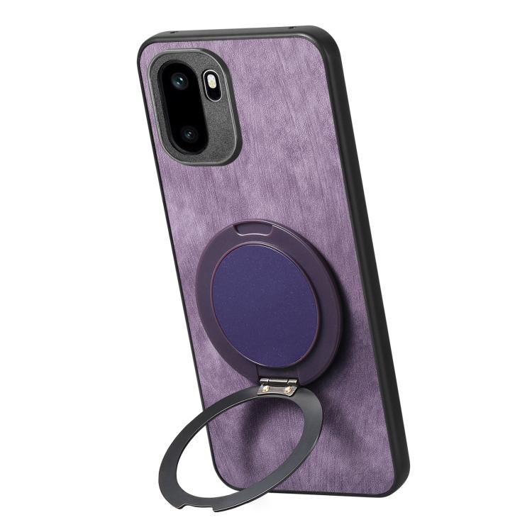 For OnePlus Ace 6 / 6T / 15R Retro Leather Rotation Round Holder Phone Case