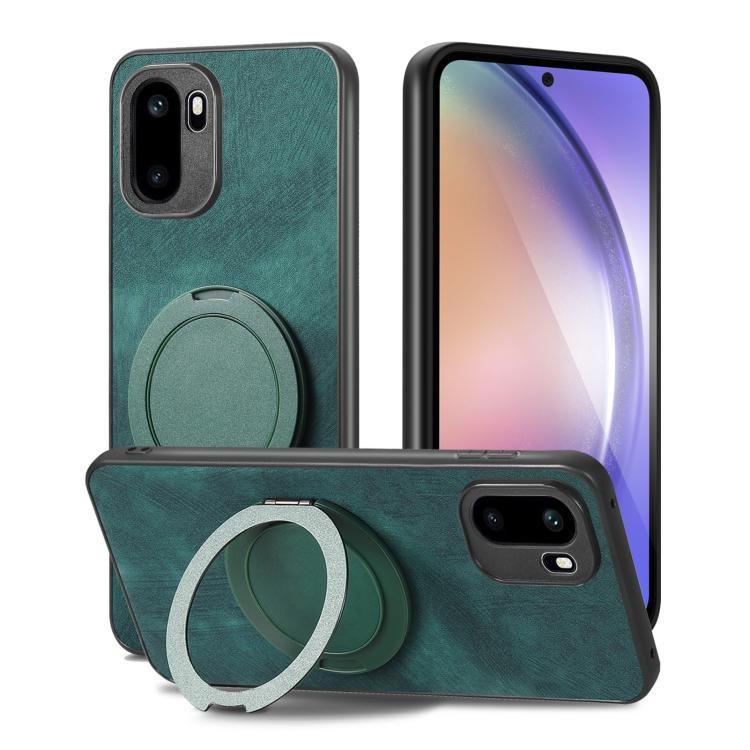 For OnePlus Ace 6 / 6T / 15R Retro Leather Rotation Round Holder Phone Case