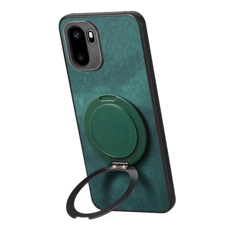 For OnePlus Ace 6 / 6T / 15R Retro Leather Rotation Round Holder Phone Case