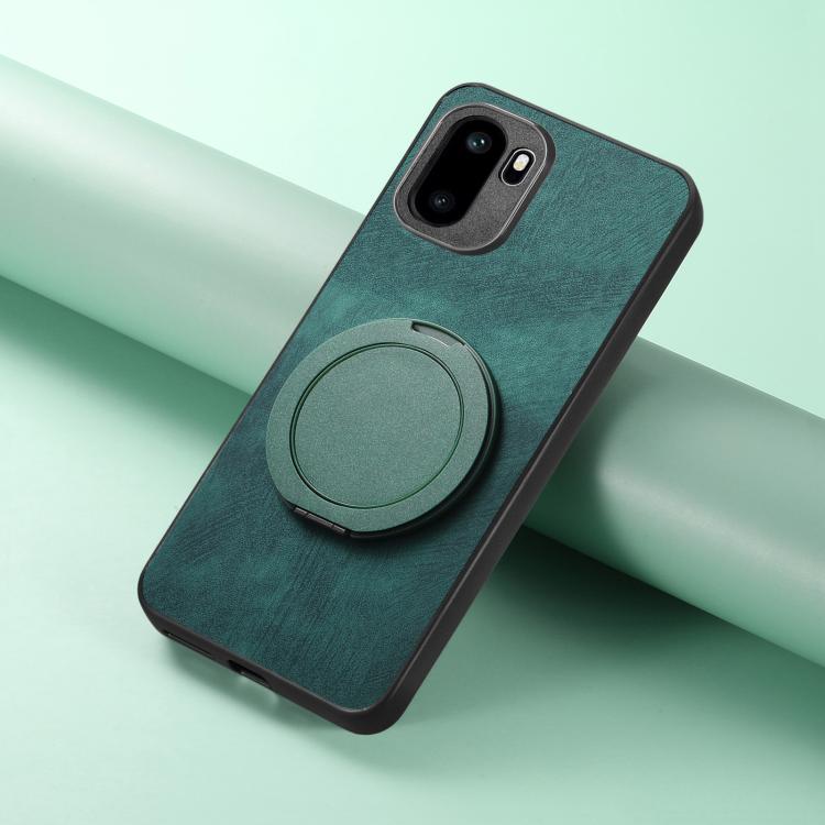 For OnePlus Ace 6 / 6T / 15R Retro Leather Rotation Round Holder Phone Case
