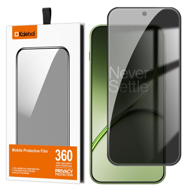 For OnePlus Tubro 6 / 6V Kalebol High-Aluminum Screen-Printed Full-Coverage Black-Border Privacy Tempered Glass Film