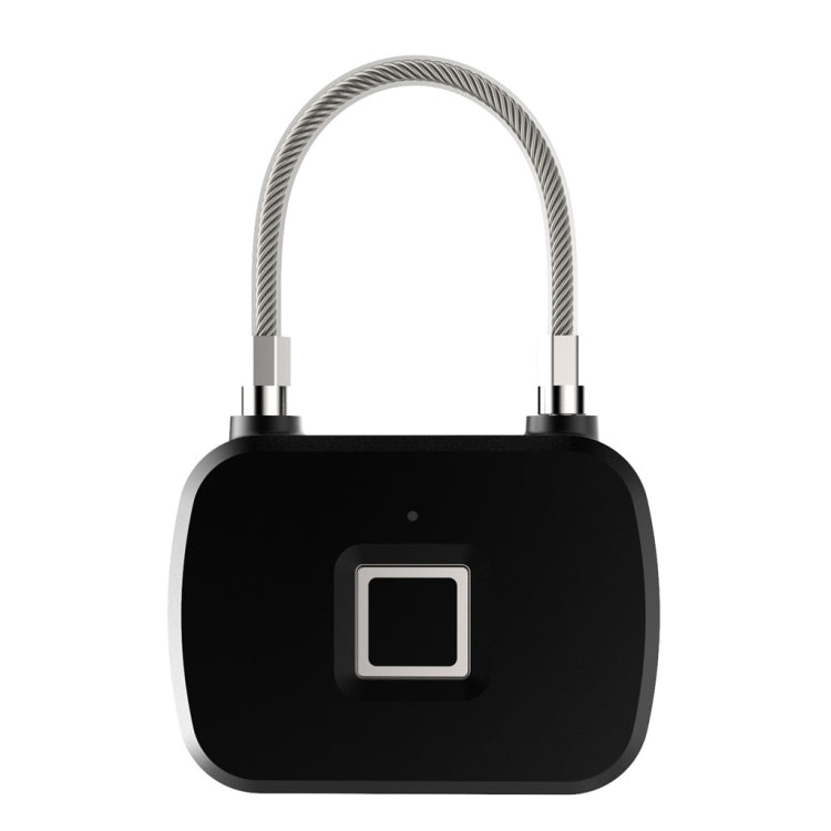 L13 Fingerprint Lock Intelligent Small Padlock Outdoor Luggage Lock Gym Fingerprint Padlock(Black)